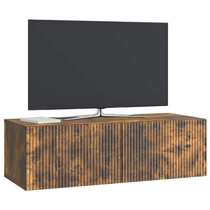 Wandbeugel TV-kast Gerookt eiken 98 x 41 x 30 cm Bewerkt hout
