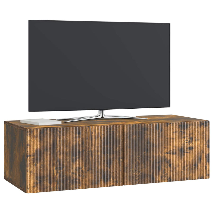 Wandbeugel TV-kast Gerookt eiken 98 x 41 x 30 cm Bewerkt hout