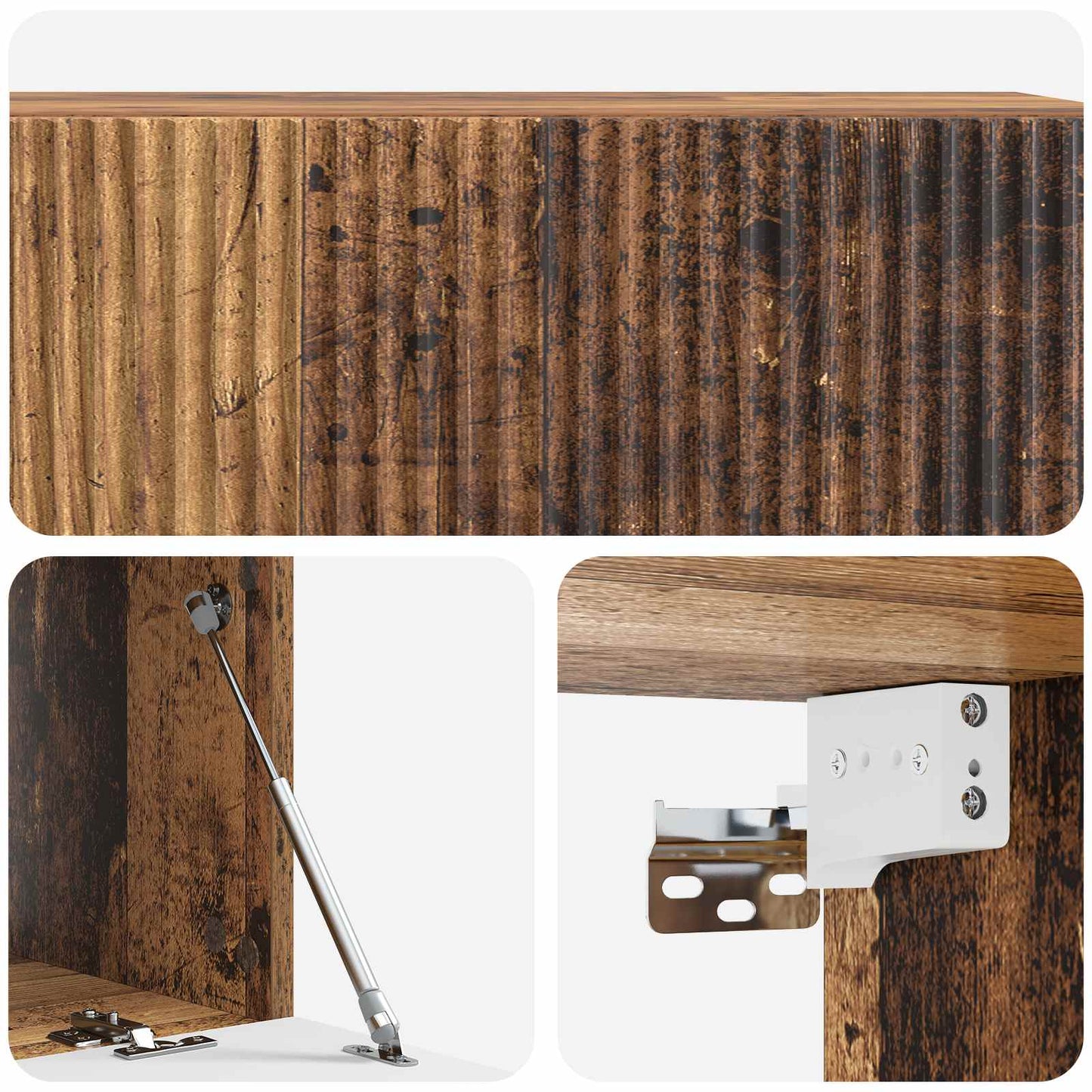 Wandbeugel TV-kast Oud hout 98 x 41 x 30 cm Bewerkt hout