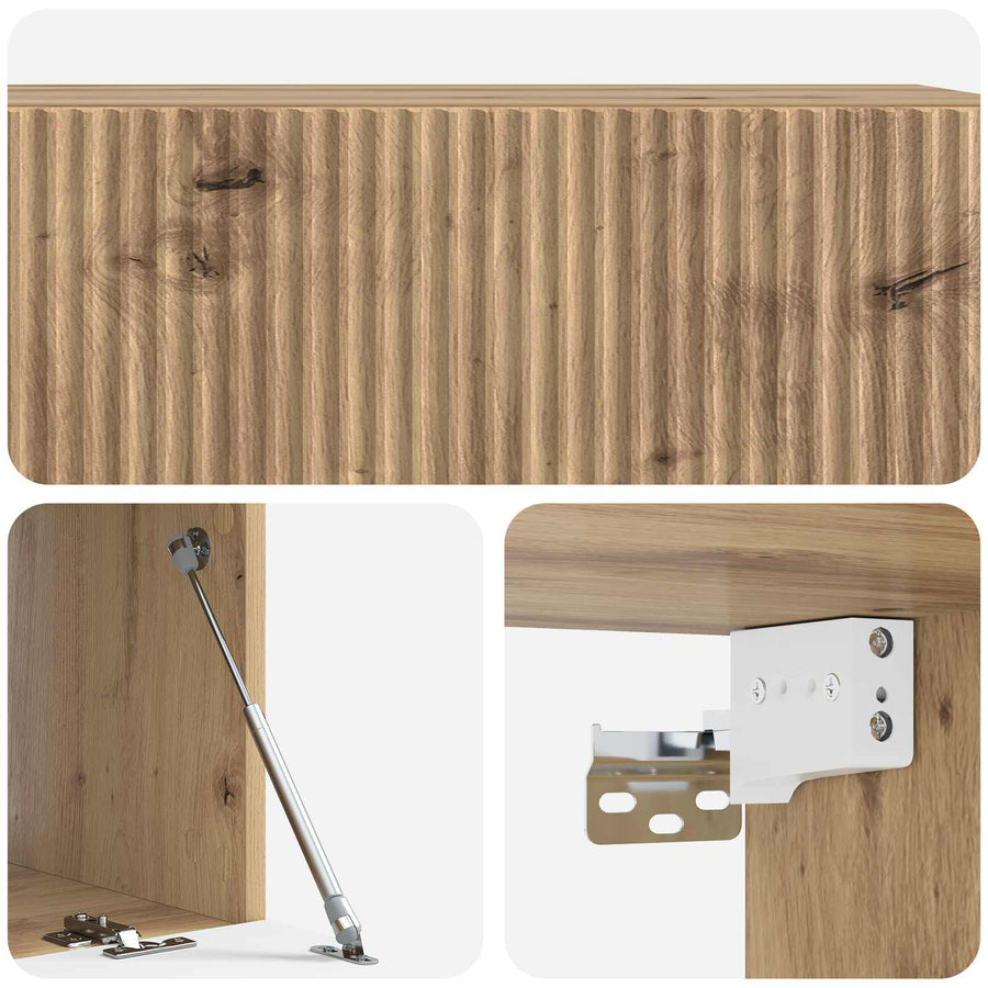 Wandbeugel TV-kast Artisanaal eiken 98 x 41 x 30 cm