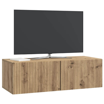 Wandbeugel TV-kast Artisanaal eiken 98 x 41 x 30 cm
