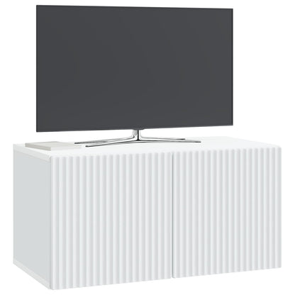 Wandbeugel TV-kast Wit 59,5 x 31 x 30 cm Bewerkt hout