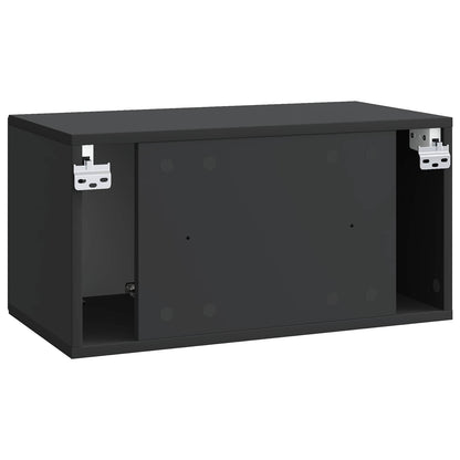 Wandbeugel TV-kast Zwart 59,5 x 31 x 30 cm Bewerkt hout