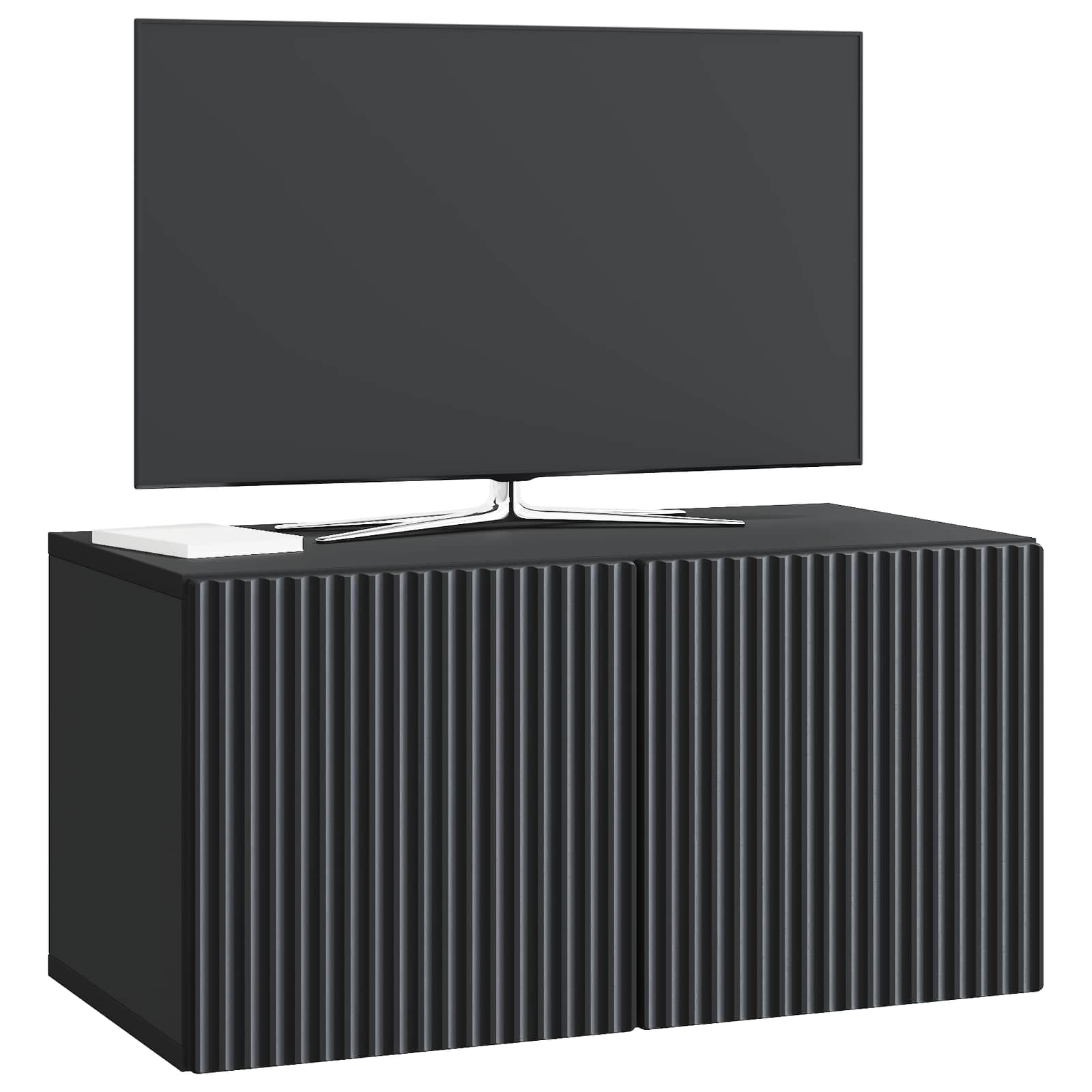 Wandbeugel TV-kast Zwart 59,5 x 31 x 30 cm Bewerkt hout