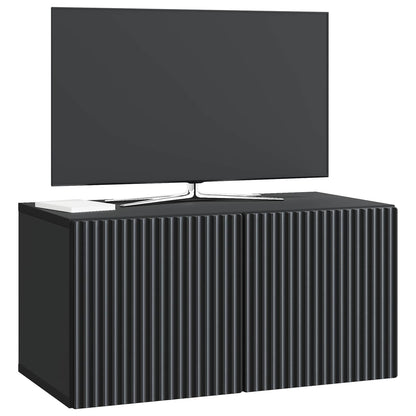 Wandbeugel TV-kast Zwart 59,5 x 31 x 30 cm Bewerkt hout