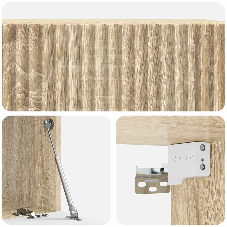 Wandbeugel TV-kast Sonoma Eiken 59,5 x 31 x 30 cm Bewerkt hout