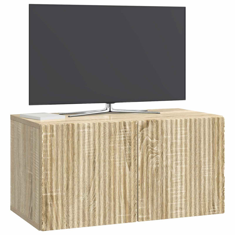 Wandbeugel TV-kast Sonoma Eiken 59,5 x 31 x 30 cm Bewerkt hout