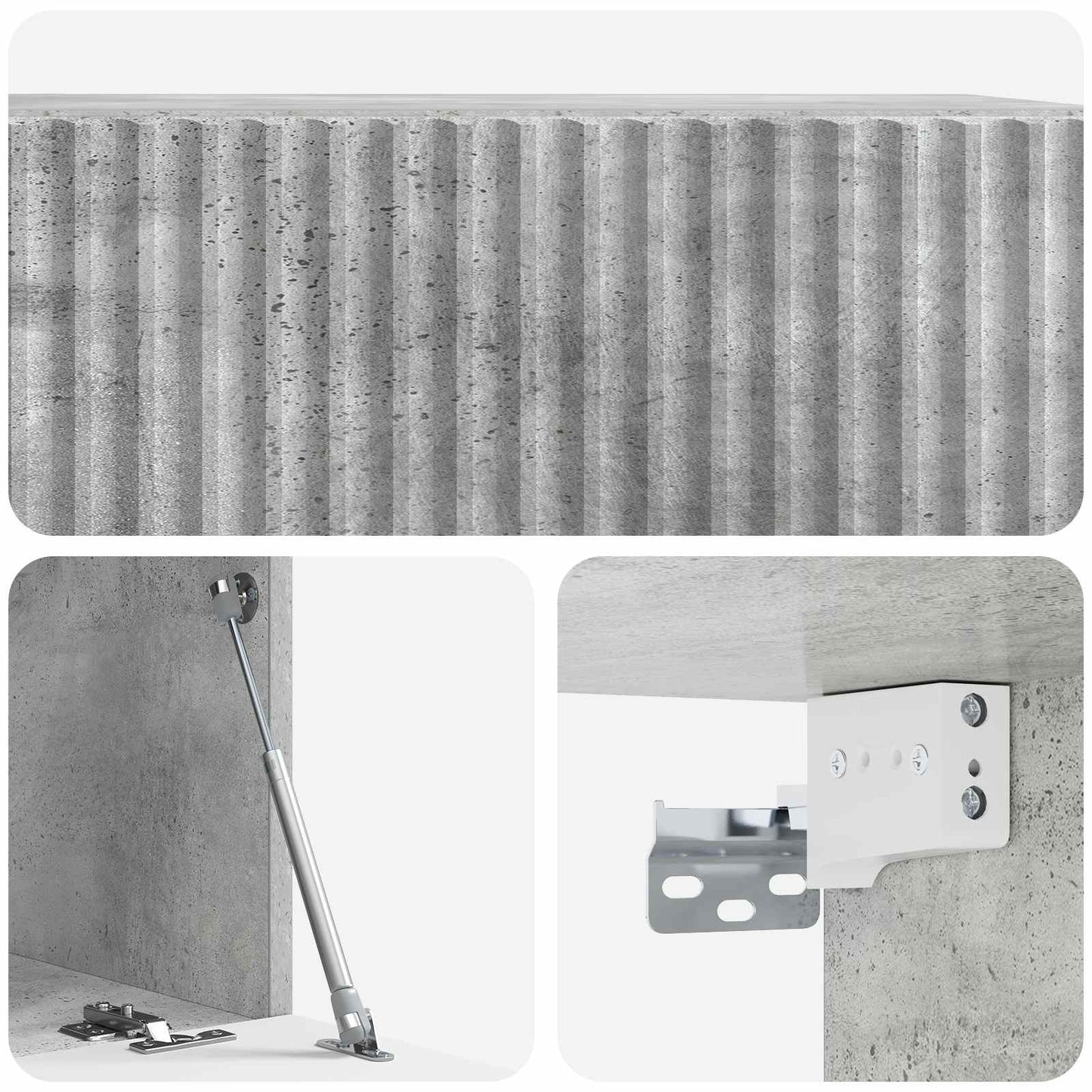 Wandbeugel TV-kast Betongrijs 59,5 x 31 x 30 cm Bewerkt hout