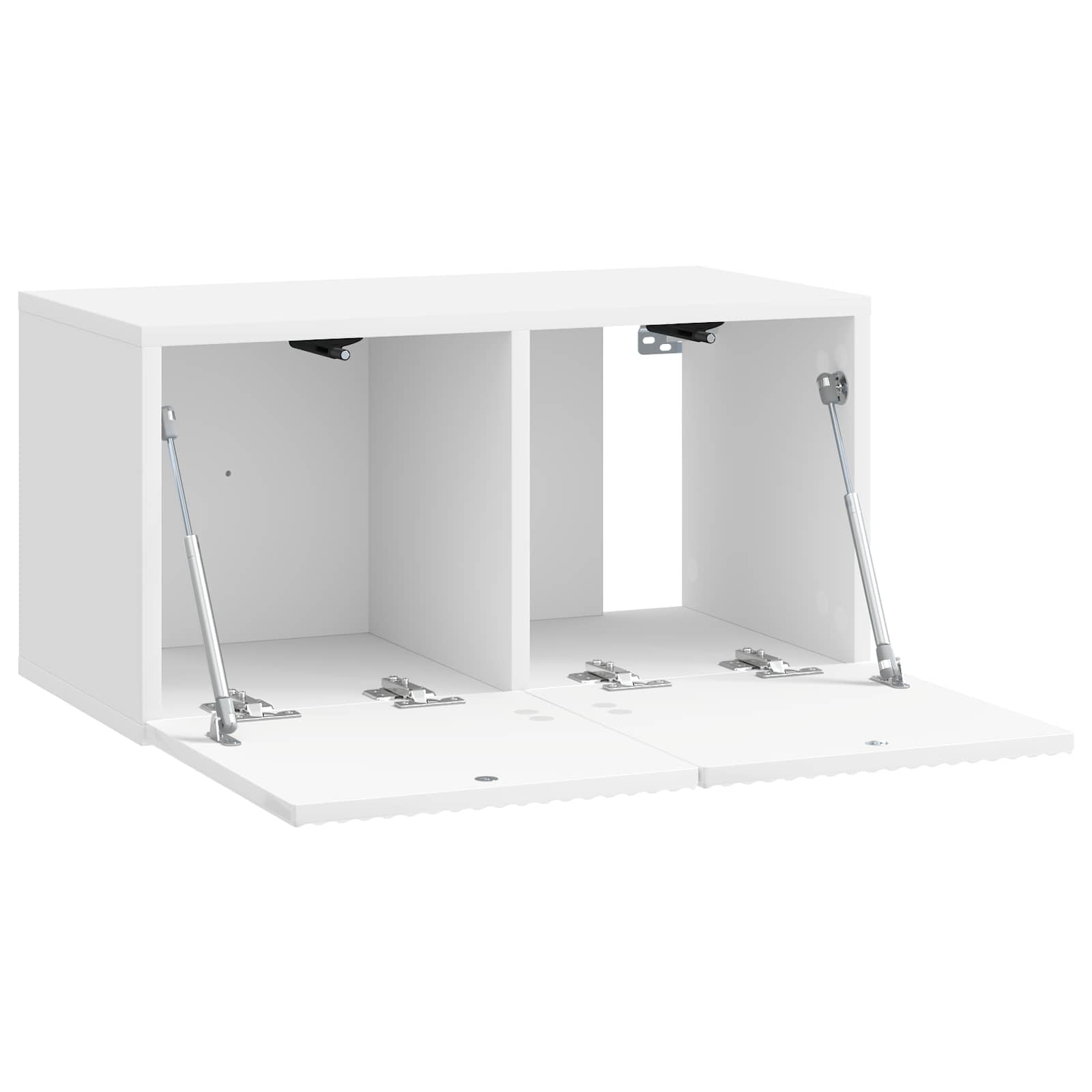 Wandbeugel TV-kast Hoogglans Wit 59,5 x 31 x 30 cm Bewerkt hout