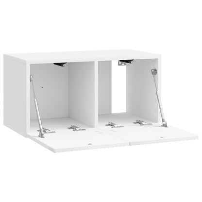 Wandbeugel TV-kast Hoogglans Wit 59,5 x 31 x 30 cm Bewerkt hout
