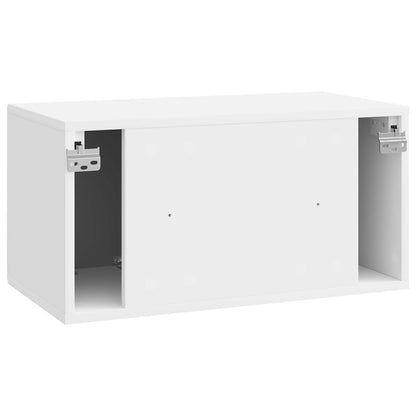 Wandbeugel TV-kast Hoogglans Wit 59,5 x 31 x 30 cm Bewerkt hout
