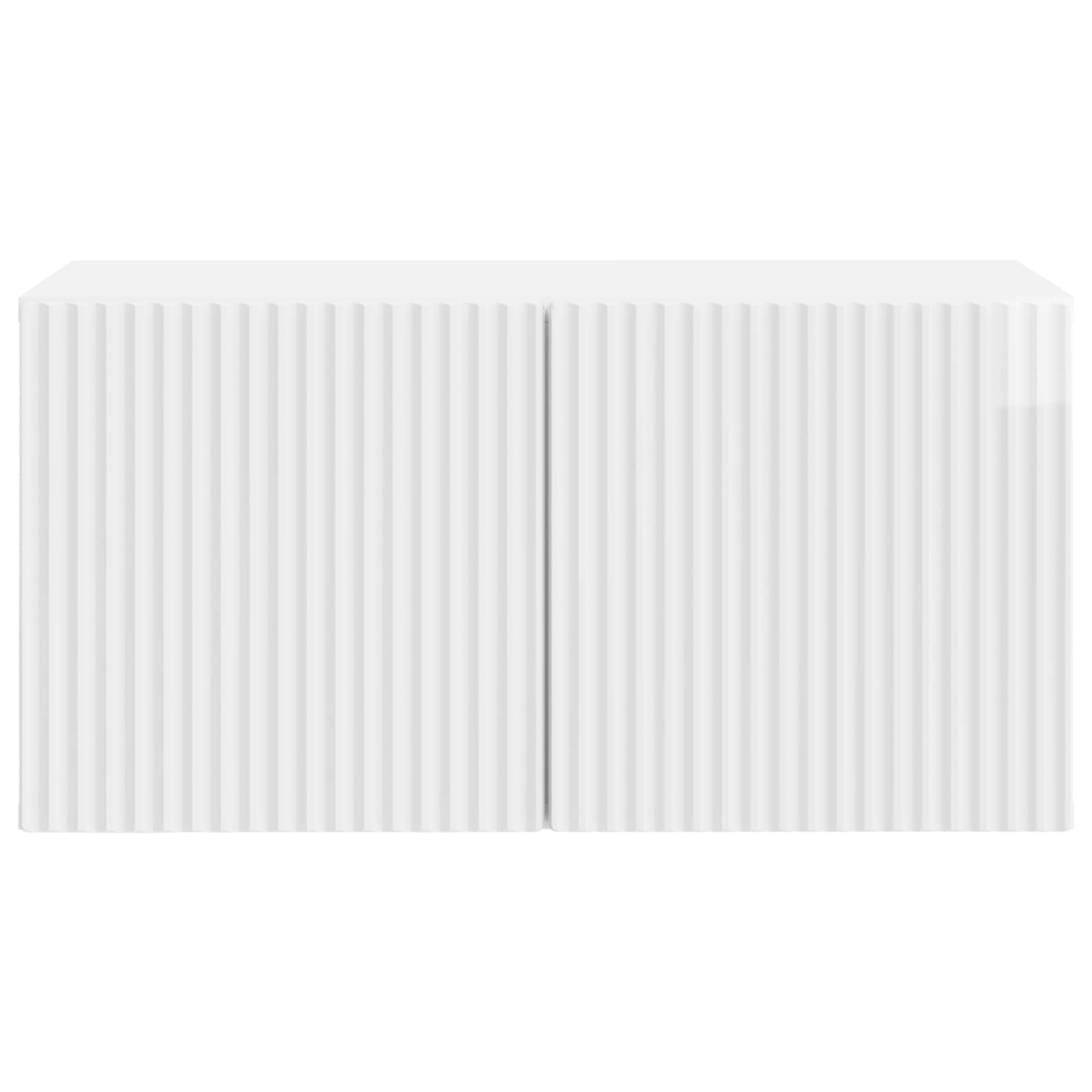 Wandbeugel TV-kast Hoogglans Wit 59,5 x 31 x 30 cm Bewerkt hout