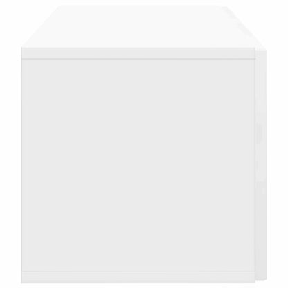 Wandbeugel TV-kast Hoogglans Wit 59,5 x 31 x 30 cm Bewerkt hout