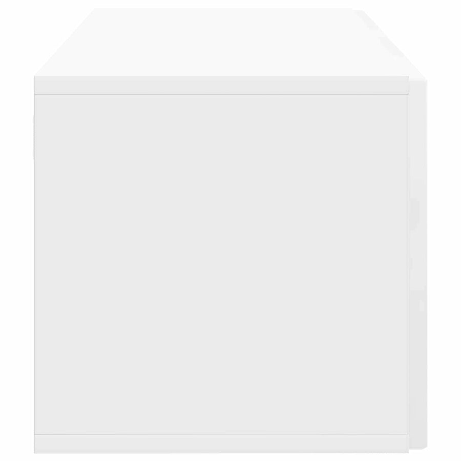Wandbeugel TV-kast Hoogglans Wit 59,5 x 31 x 30 cm Bewerkt hout