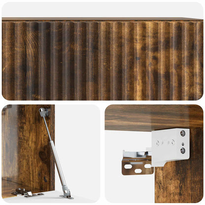 Wandbeugel TV-kast Gerookt eiken 59,5 x 31 x 30 cm Bewerkt hout