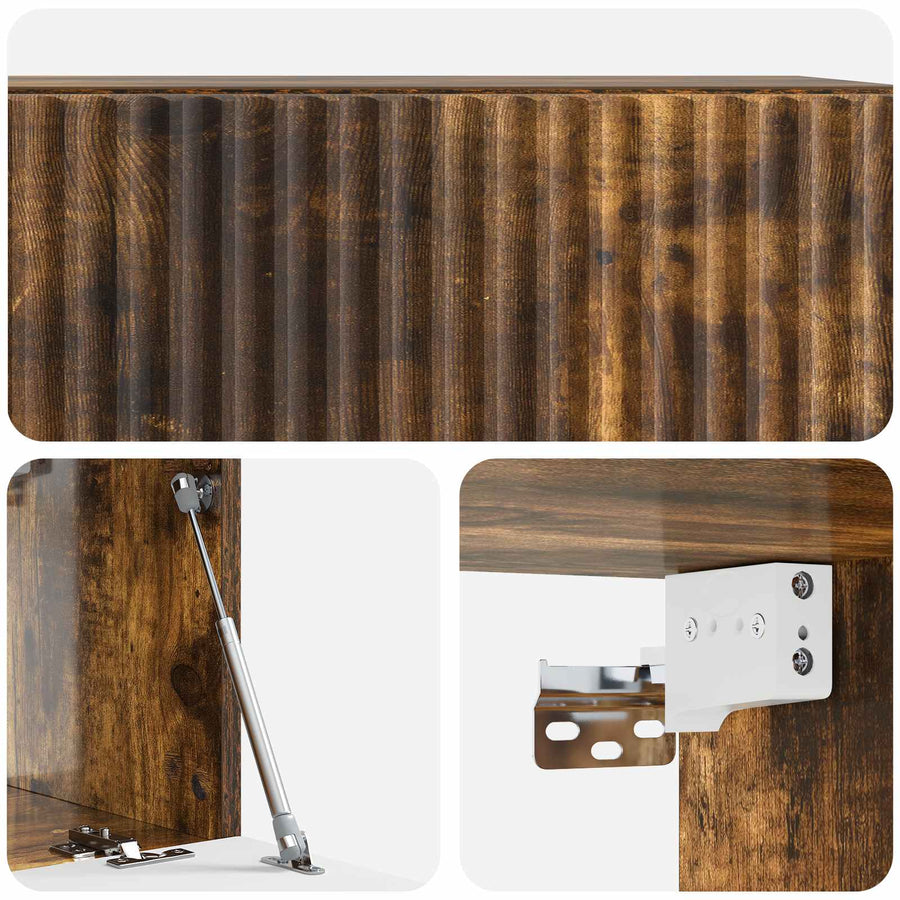 Wandbeugel TV-kast Gerookt eiken 59,5 x 31 x 30 cm Bewerkt hout