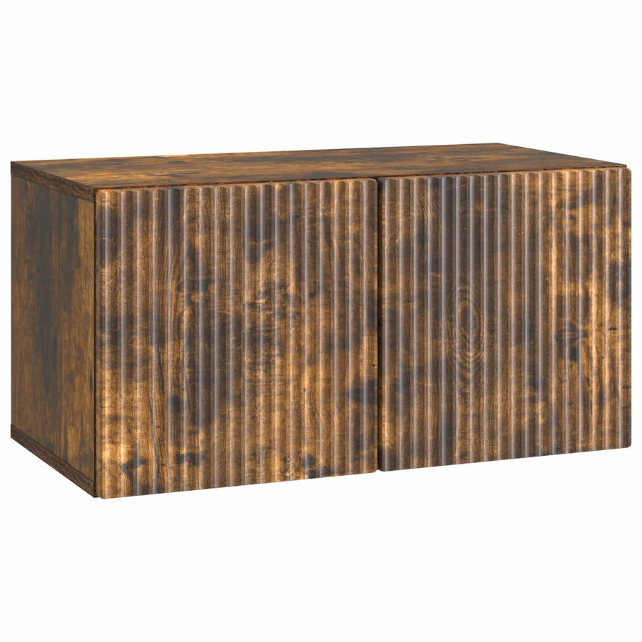 Wandbeugel TV-kast Gerookt eiken 59,5 x 31 x 30 cm Bewerkt hout