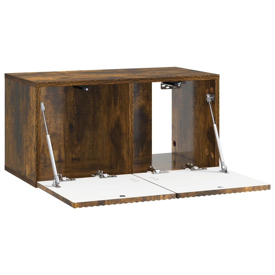 Wandbeugel TV-kast Gerookt eiken 59,5 x 31 x 30 cm Bewerkt hout