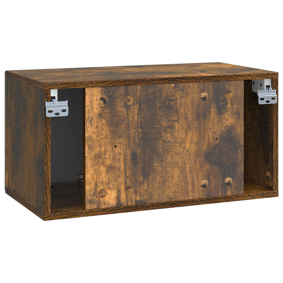 Wandbeugel TV-kast Gerookt eiken 59,5 x 31 x 30 cm Bewerkt hout