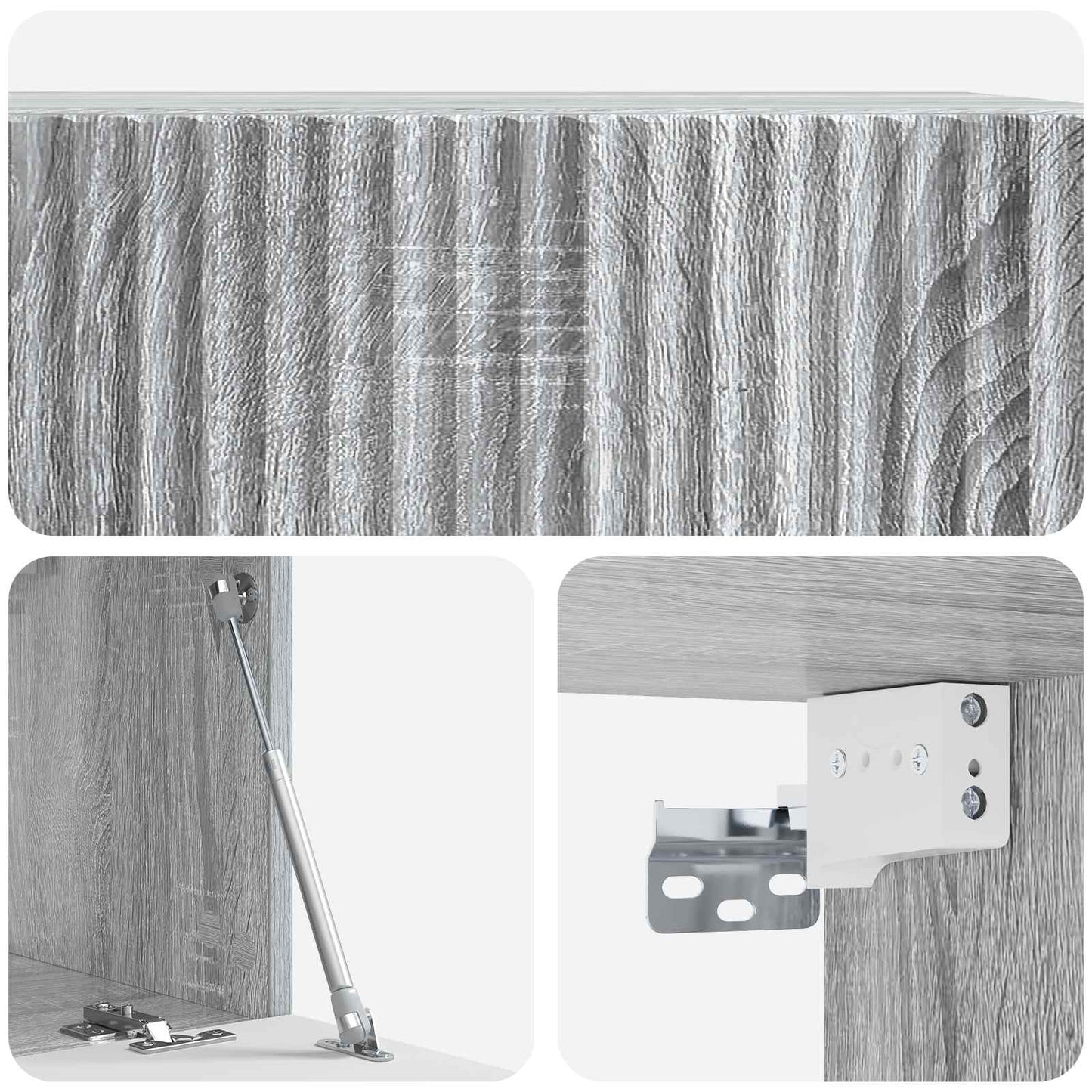 Wandbeugel TV-kast Grijs sonoma 59,5 x 31 x 30 cm Bewerkt hout