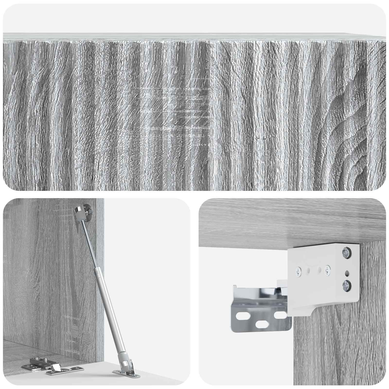 Wandbeugel TV-kast Grijs sonoma 59,5 x 31 x 30 cm Bewerkt hout