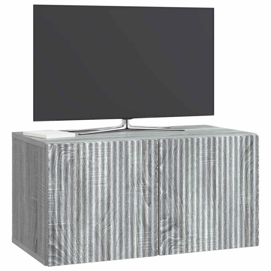 Wandbeugel TV-kast Grijs sonoma 59,5 x 31 x 30 cm Bewerkt hout
