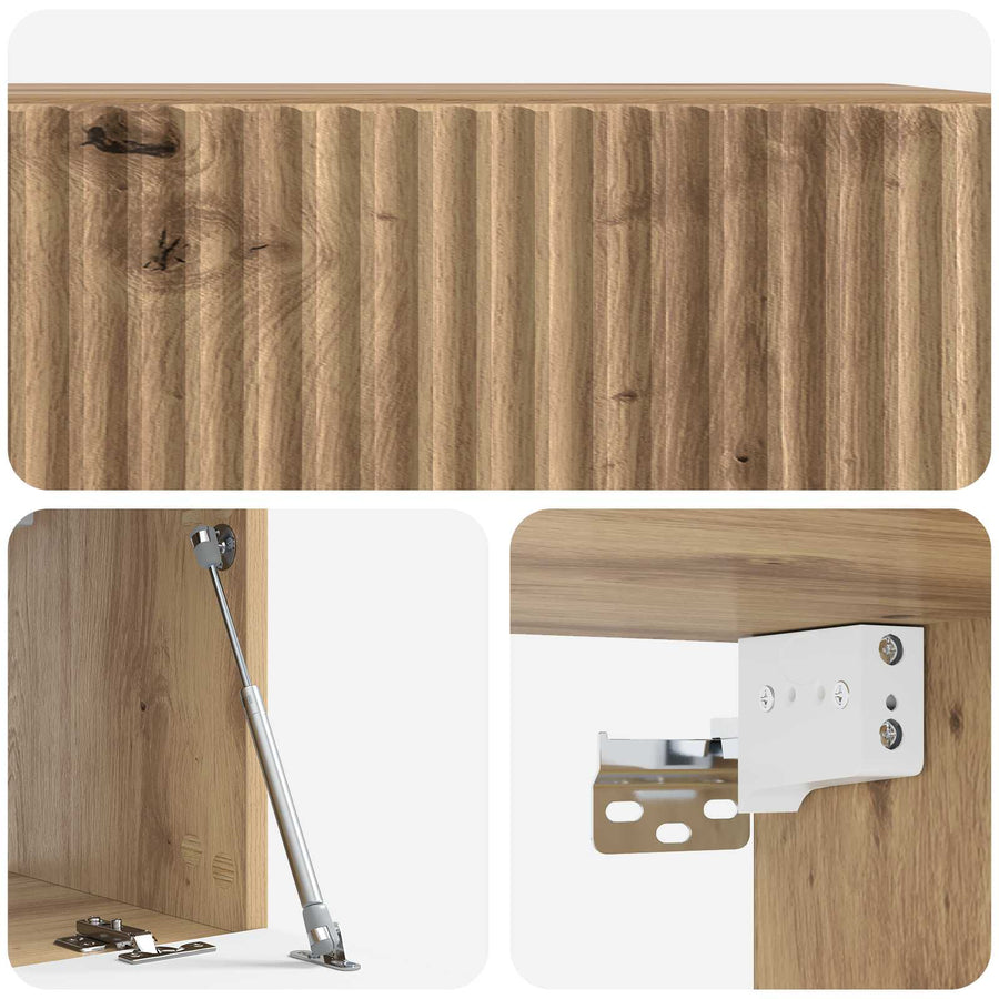 Wandbeugel TV-kast Artisanaal eiken 59,5 x 31 x 30 cm