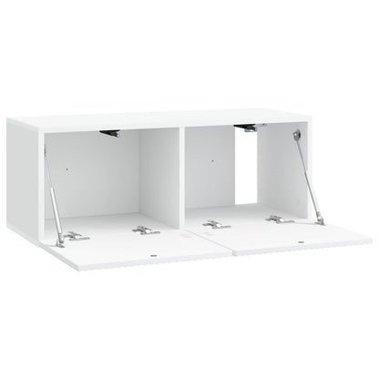Wandbeugel TV-kast Wit 78,5 x 31 x 30 cm Bewerkt hout