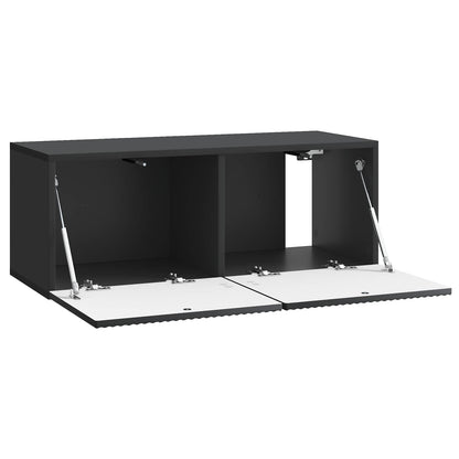 Wandbeugel TV-kast Zwart 78,5 x 31 x 30 cm Bewerkt hout
