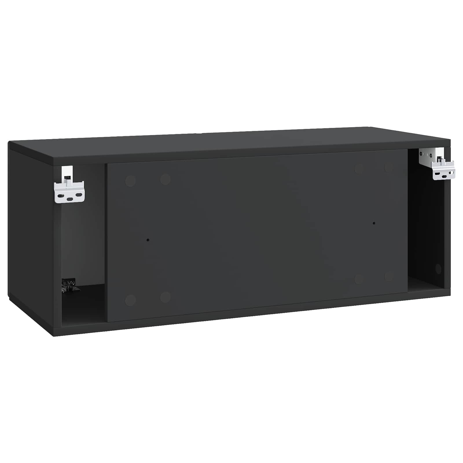 Wandbeugel TV-kast Zwart 78,5 x 31 x 30 cm Bewerkt hout