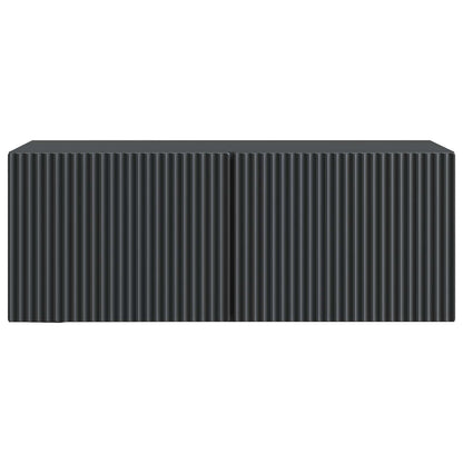 Wandbeugel TV-kast Zwart 78,5 x 31 x 30 cm Bewerkt hout