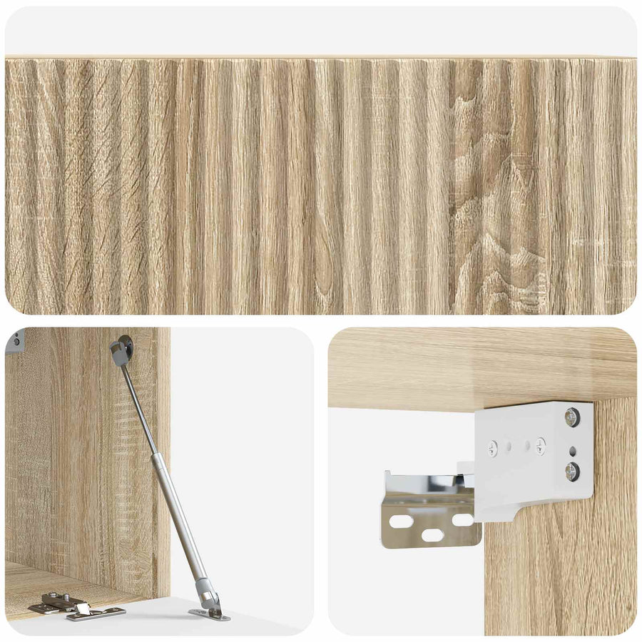 Wandbeugel TV-kast Sonoma Eiken 78,5 x 31 x 30 cm Bewerkt hout