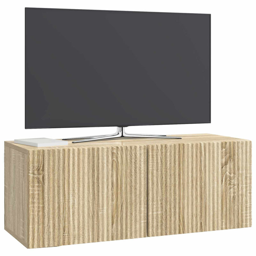 Wandbeugel TV-kast Sonoma Eiken 78,5 x 31 x 30 cm Bewerkt hout