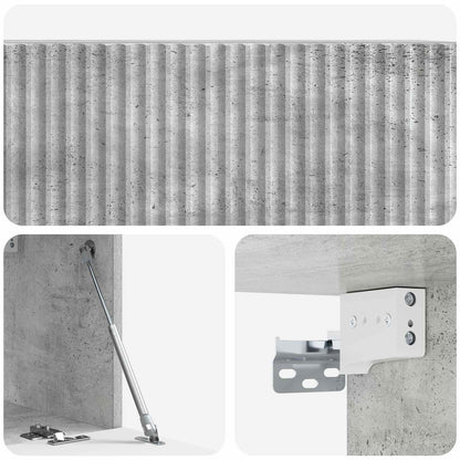 Wandbeugel TV-kast Betongrijs 78,5 x 31 x 30 cm Bewerkt hout