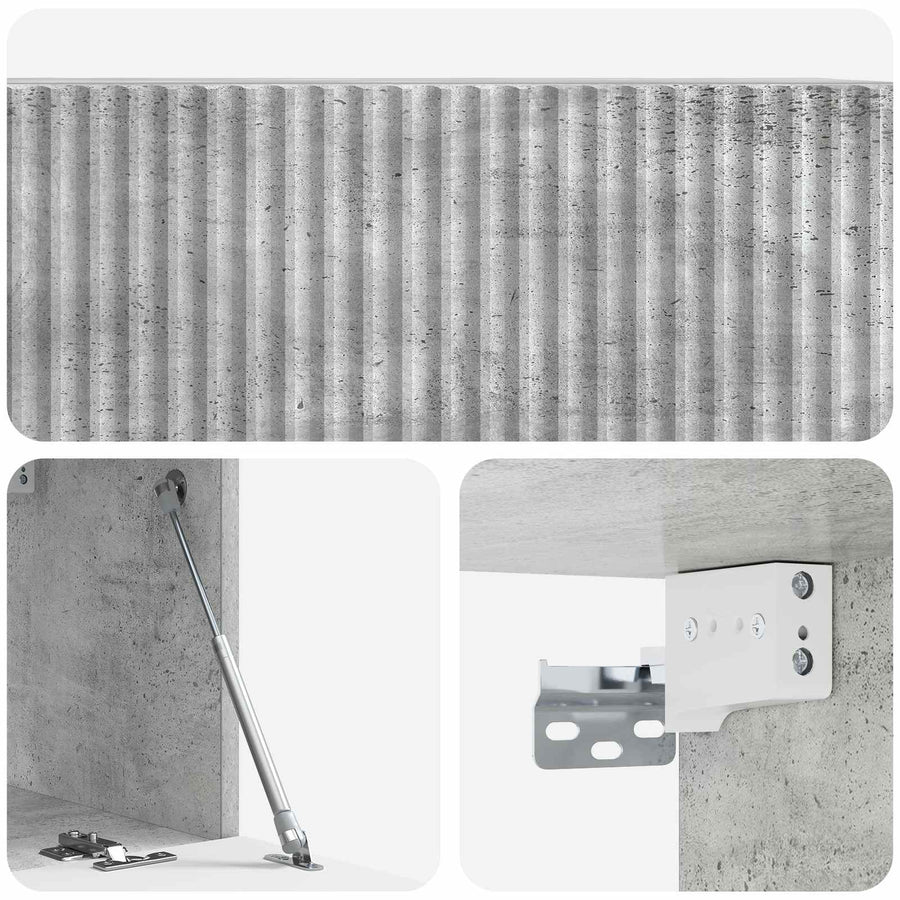 Wandbeugel TV-kast Betongrijs 78,5 x 31 x 30 cm Bewerkt hout
