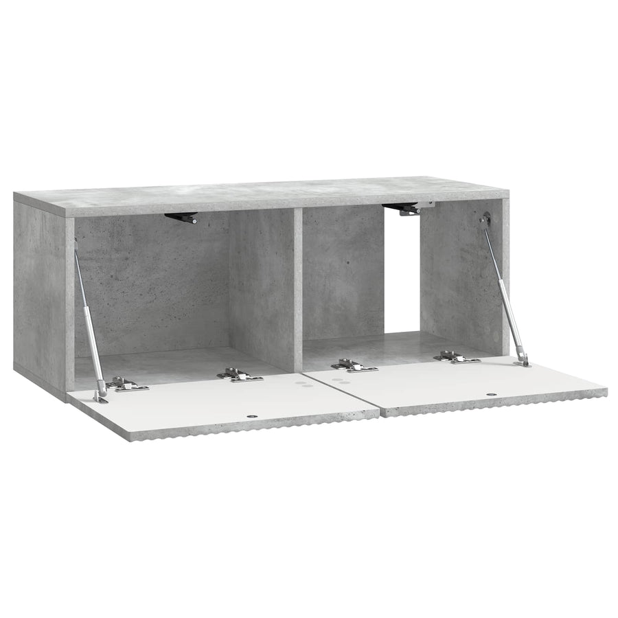 Wandbeugel TV-kast Betongrijs 78,5 x 31 x 30 cm Bewerkt hout