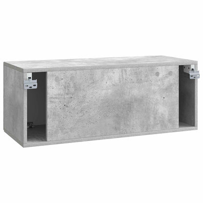 Wandbeugel TV-kast Betongrijs 78,5 x 31 x 30 cm Bewerkt hout