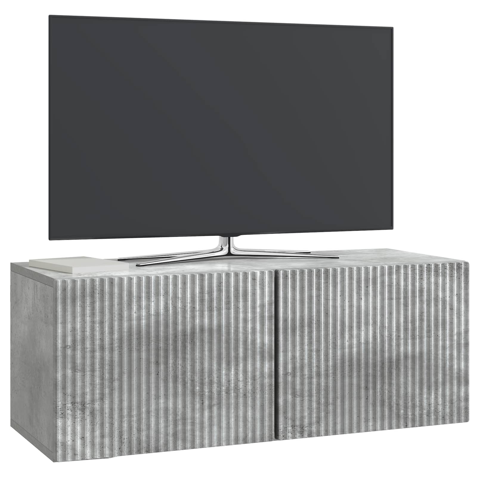 Wandbeugel TV-kast Betongrijs 78,5 x 31 x 30 cm Bewerkt hout