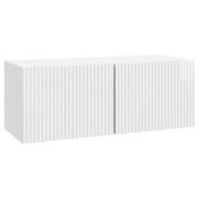 Tv-meubel 78,5x31x30 cm hoogglans wit bewerkt hout