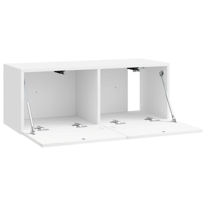 Wandbeugel TV-kast Hoogglans Wit 78,5 x 31 x 30 cm Bewerkt hout