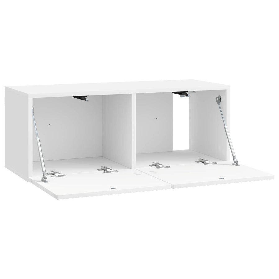 Wandbeugel TV-kast Hoogglans Wit 78,5 x 31 x 30 cm Bewerkt hout