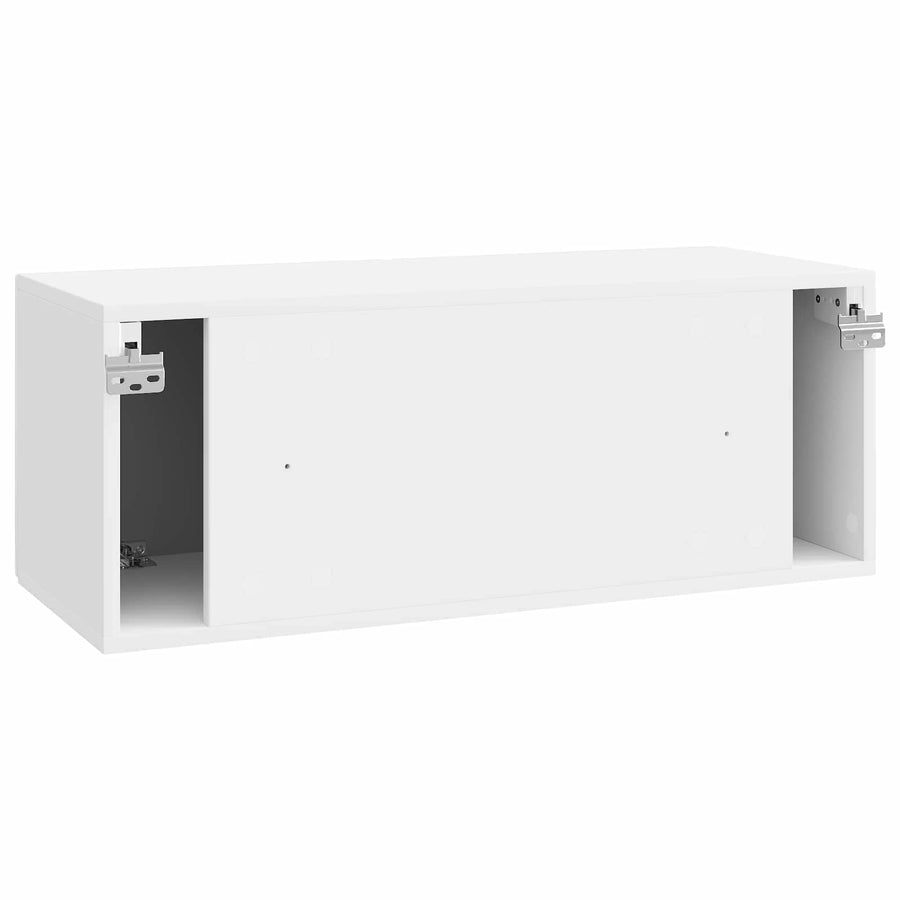 Wandbeugel TV-kast Hoogglans Wit 78,5 x 31 x 30 cm Bewerkt hout