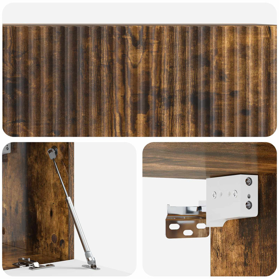Wandbeugel TV-kast Gerookt eiken 78,5 x 31 x 30 cm Bewerkt hout