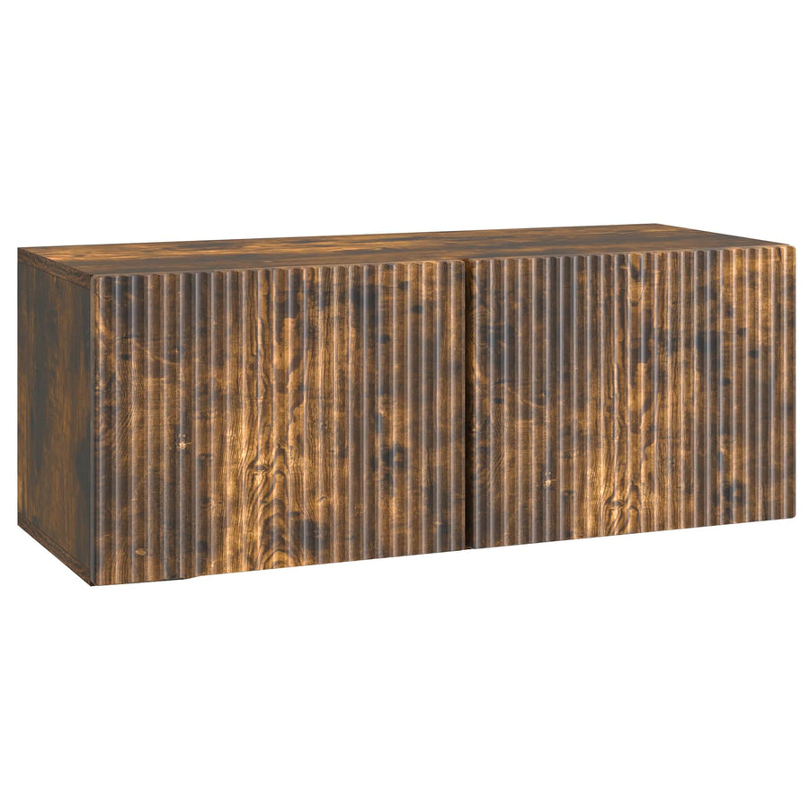 Wandbeugel TV-kast Gerookt eiken 78,5 x 31 x 30 cm Bewerkt hout