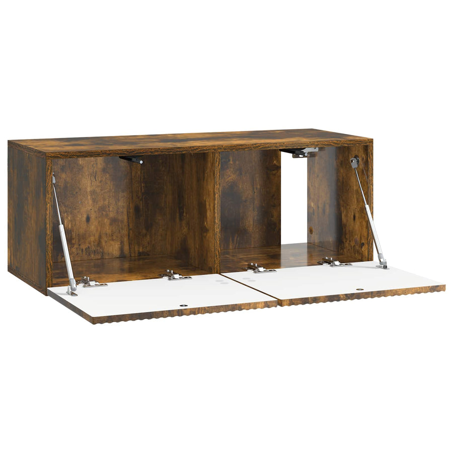 Wandbeugel TV-kast Gerookt eiken 78,5 x 31 x 30 cm Bewerkt hout