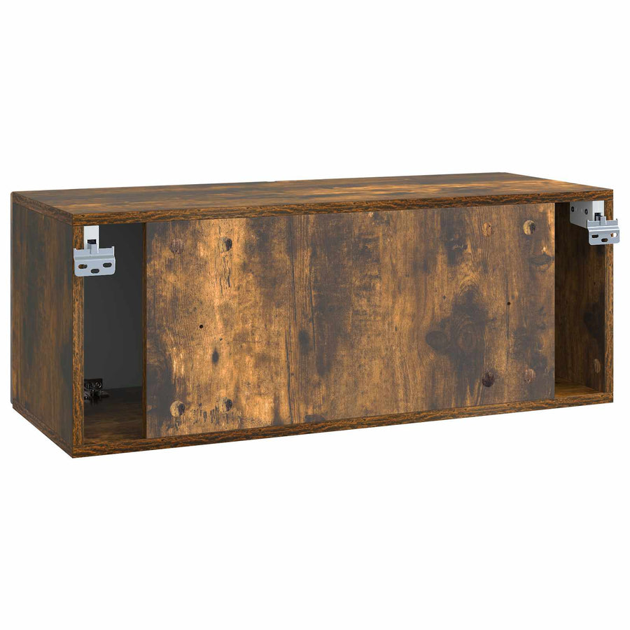 Wandbeugel TV-kast Gerookt eiken 78,5 x 31 x 30 cm Bewerkt hout