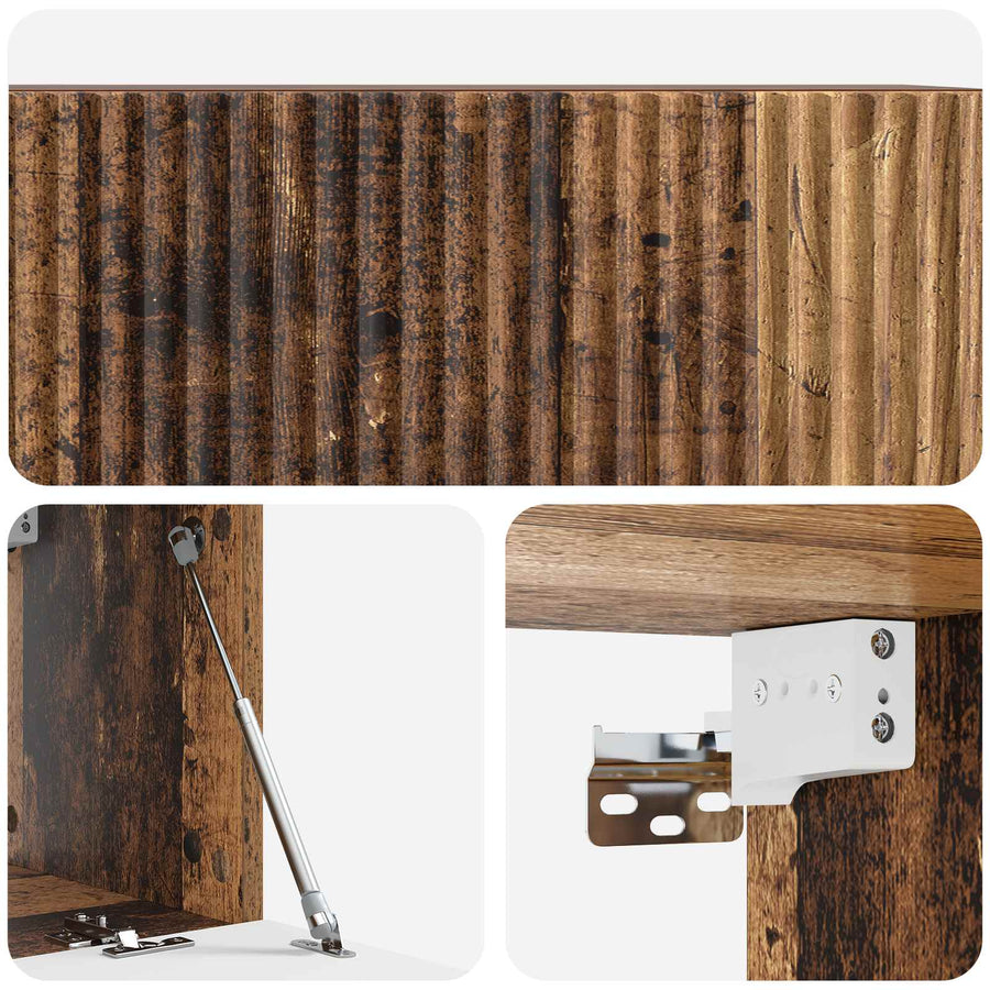 Wandbeugel TV-kast Oud hout 78,5 x 31 x 30 cm Bewerkt hout