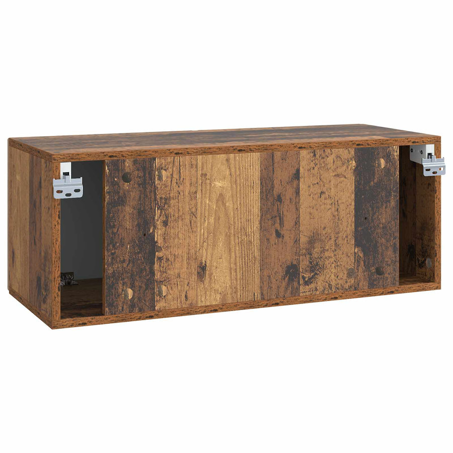 Wandbeugel TV-kast Oud hout 78,5 x 31 x 30 cm Bewerkt hout
