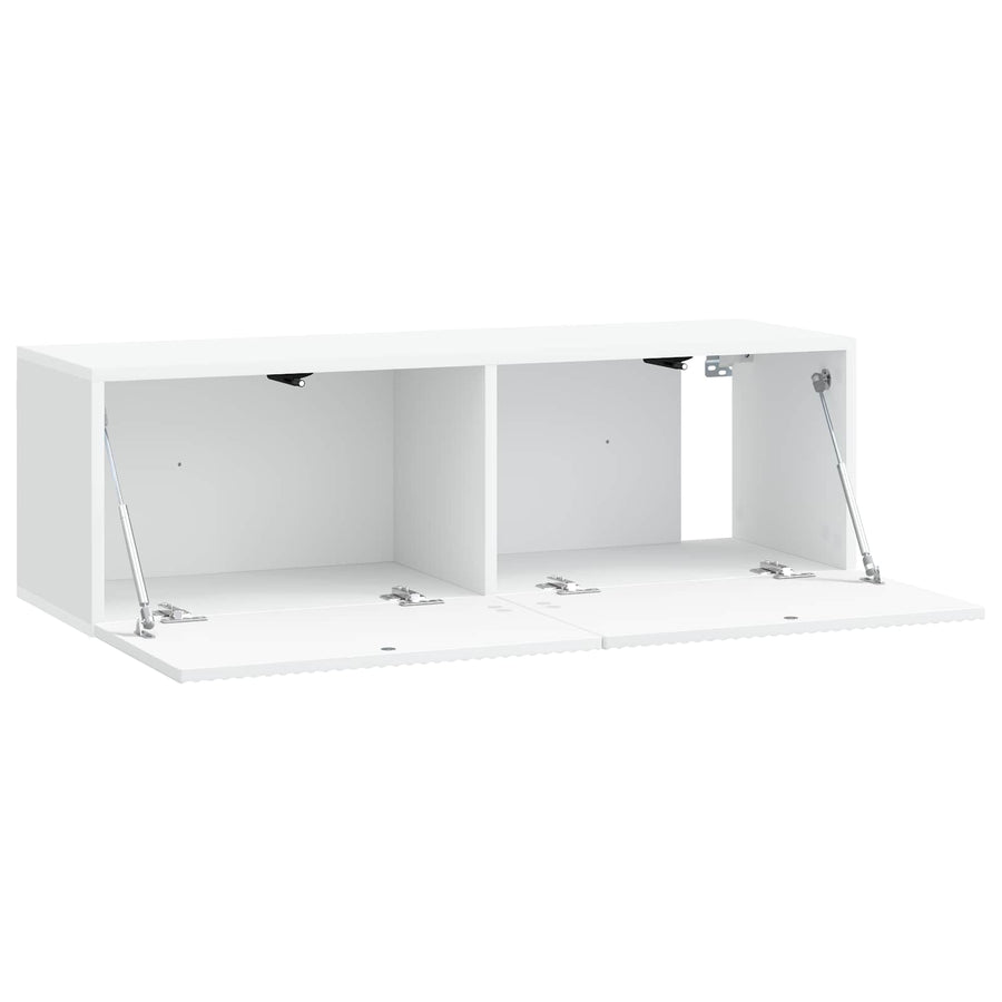 Wandbeugel TV-kast Wit 98 x 31 x 30 cm Bewerkt hout