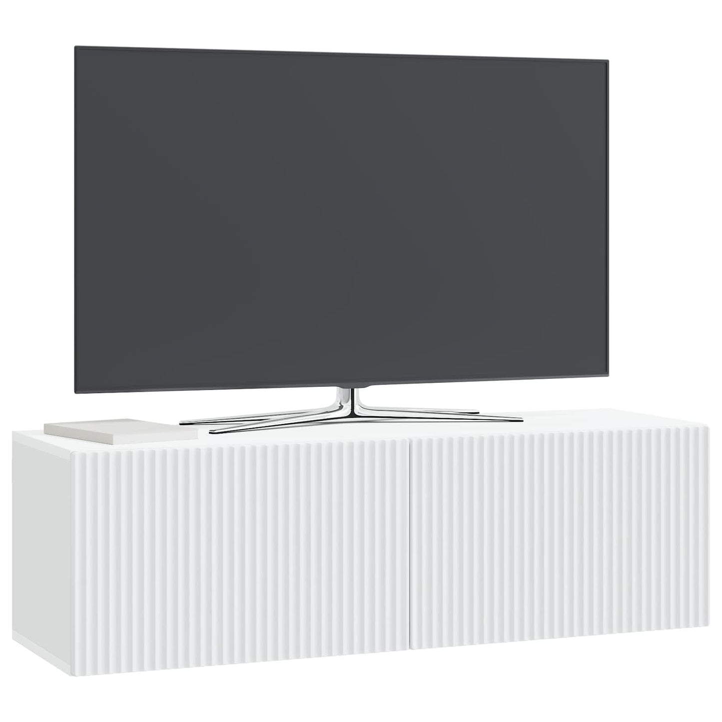 Wandbeugel TV-kast Wit 98 x 31 x 30 cm Bewerkt hout
